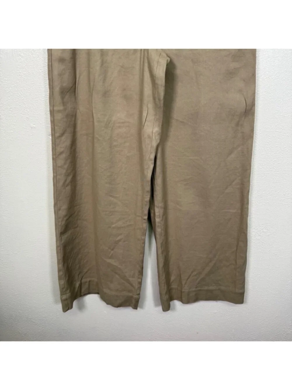 Everlane The Wide-Leg Pant in Stretch Linen Trench Coat Khaki Trousers Size 4